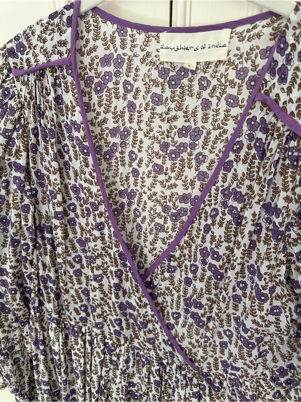 Women’s Lavender Floral Long Sleeve Maxi Dress - Picture 2 of 3